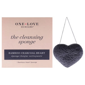 One Love Organics The Cleansing Sponge Bamboo Charcoal Heart by One Love 1 Pc